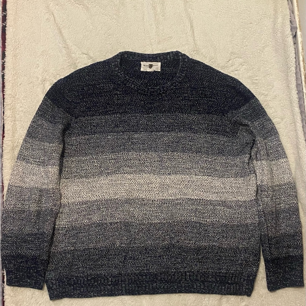 Black Brown 1826 Men's Navy and Gray Crewneck Sweater